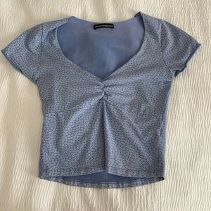 Blue floral gina brandy melville top